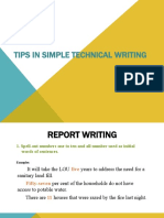 Tips in Simple Technical Writing