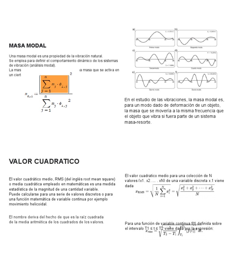Masa Modal y Valor Cuadratico | PDF