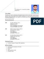 CV of Bipul Dhali