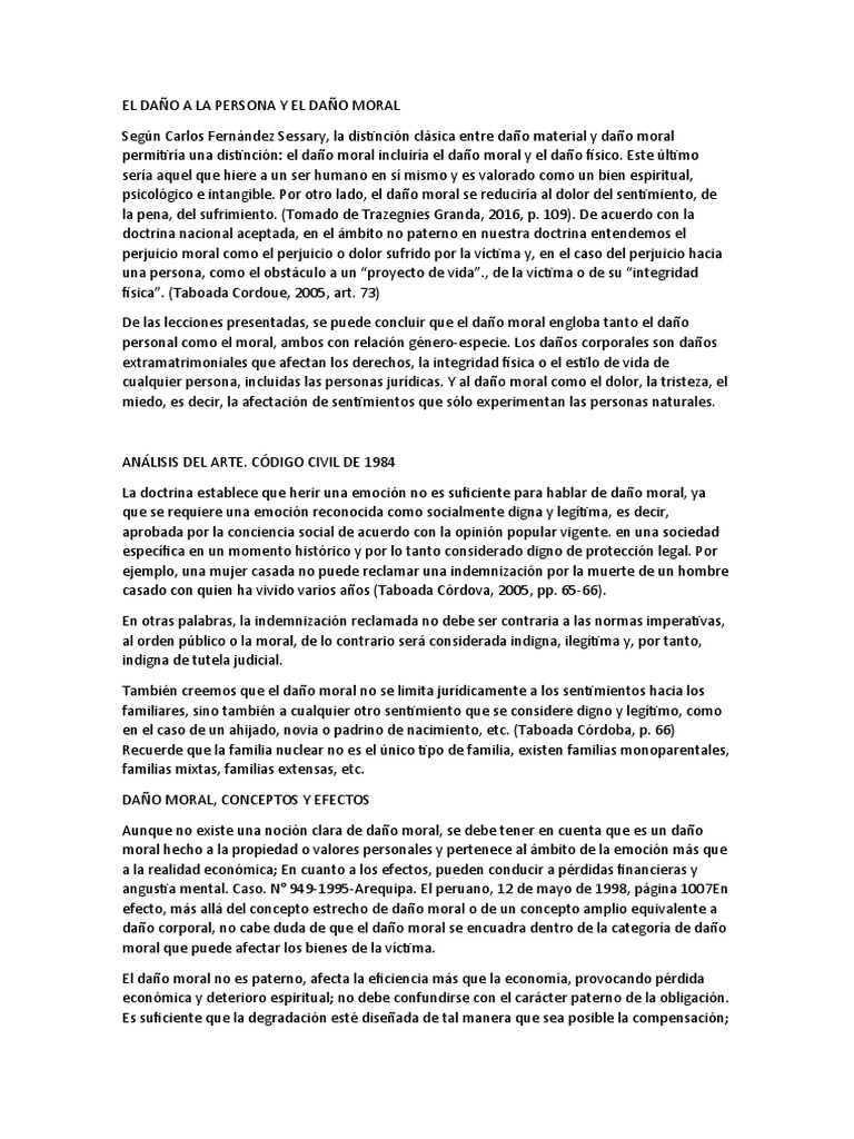 El Daño A La Persona y El Daño Moral | PDF | Moralidad | Daños y perjuicios