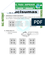 Ficha Crucisumas para Tercero de Primaria