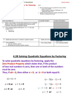 4.2B Solve Quadratic Equations by Factoring