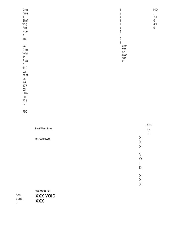 Void Check Notice for 16-7038/3220 | PDF