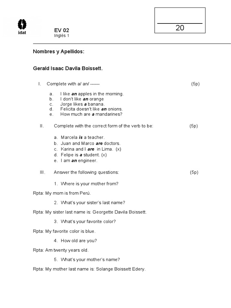 English Exercises for Beginners | PDF | Language Arts & Discipline
