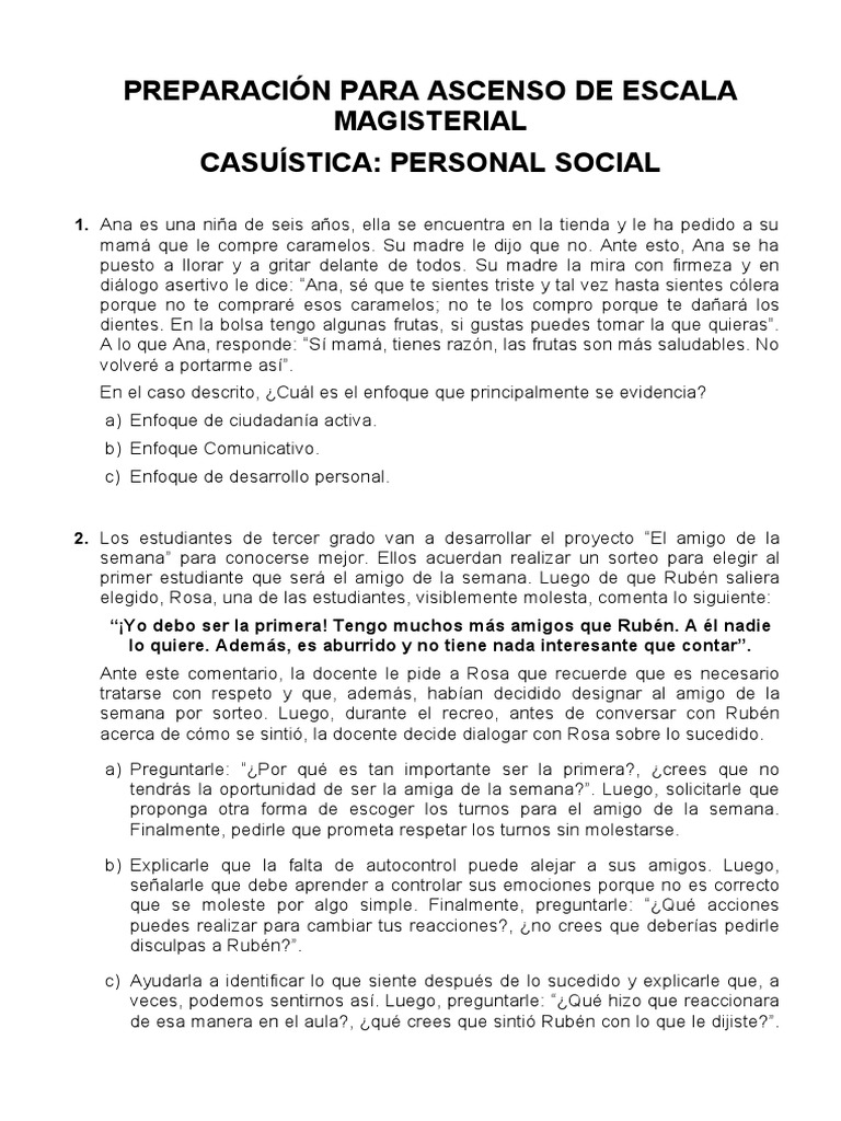 Casuística Personal Social | PDF | Moralidad | Imperio Inca