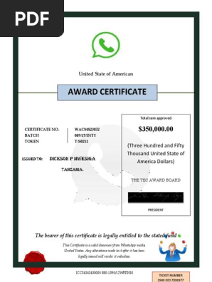 Award Certificate