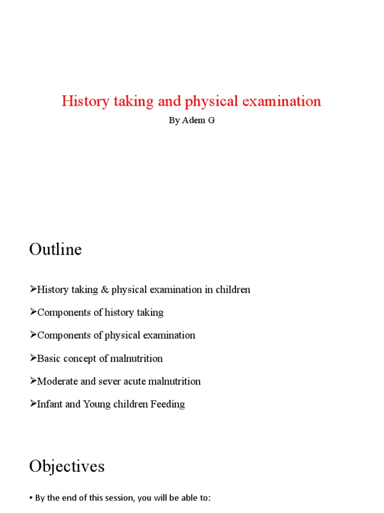 History Taking and Physical Examination PDF Childbirth Physical