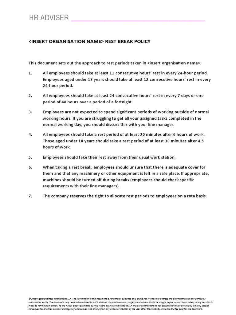 Rest Break Policy PDF