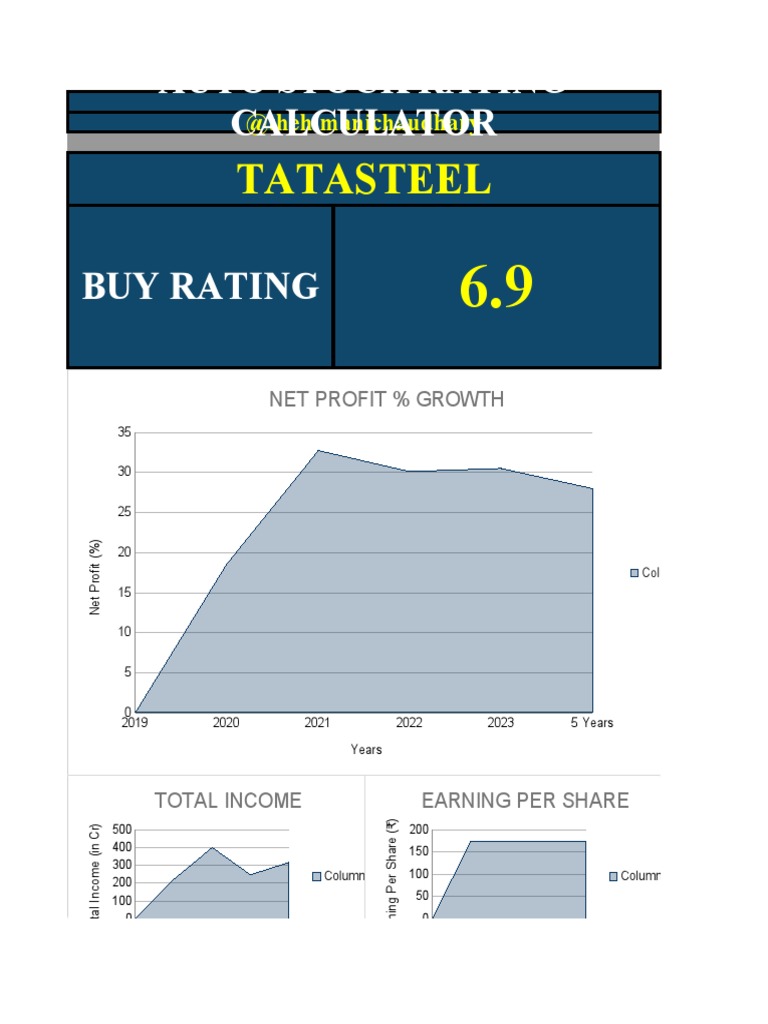 Stock Rating Calculator PDF Net PriceEarnings Ratio