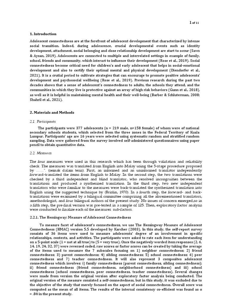 Example Data Reports Format 1 | PDF | Adolescence | Behavioural Sciences