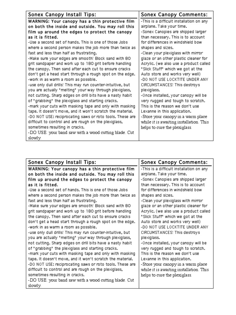 Canopy Install Tips Download Free Pdf Equipment Manufactured Goods