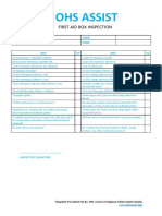 First Aid Box Inspection Template