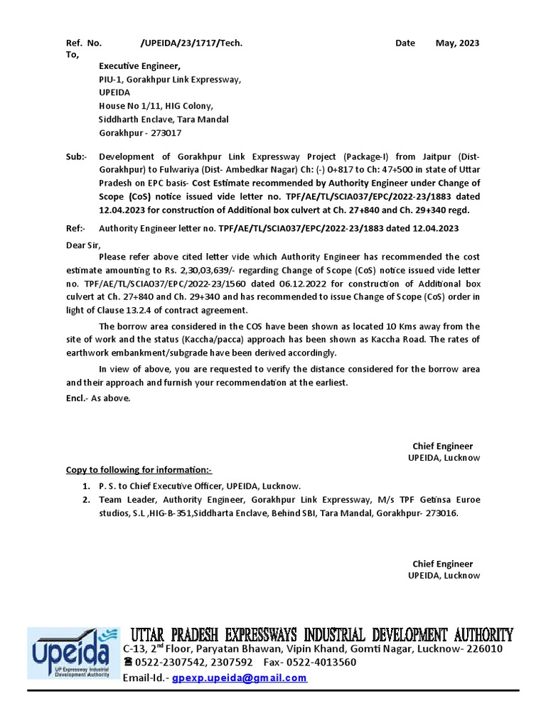 Cost Estimates For Box Culvert 27+840 and 29+340 PDF