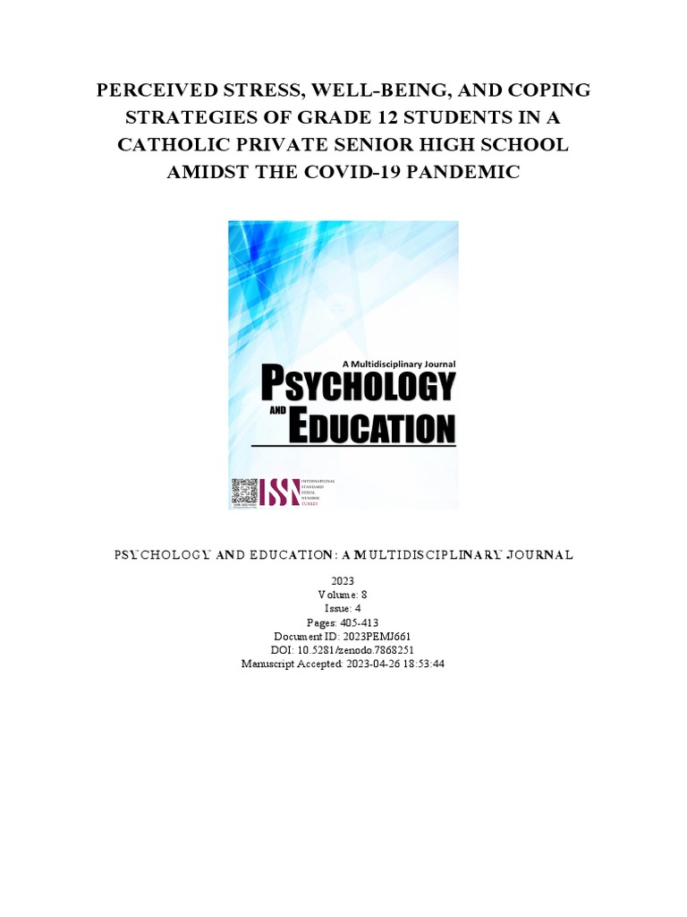 Coping Strategies of Grade 12 Students | PDF | Stress (Biology ...