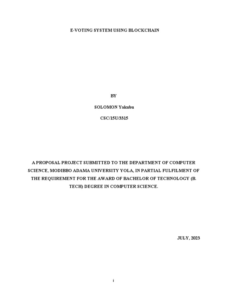 E-Voting System Using Blockchain Corrcted | PDF | Electronic Voting ...