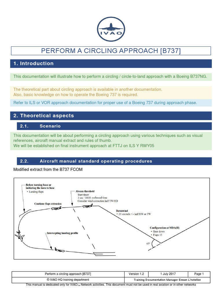 Circling Approach B737 PDF Aviation Aircraft