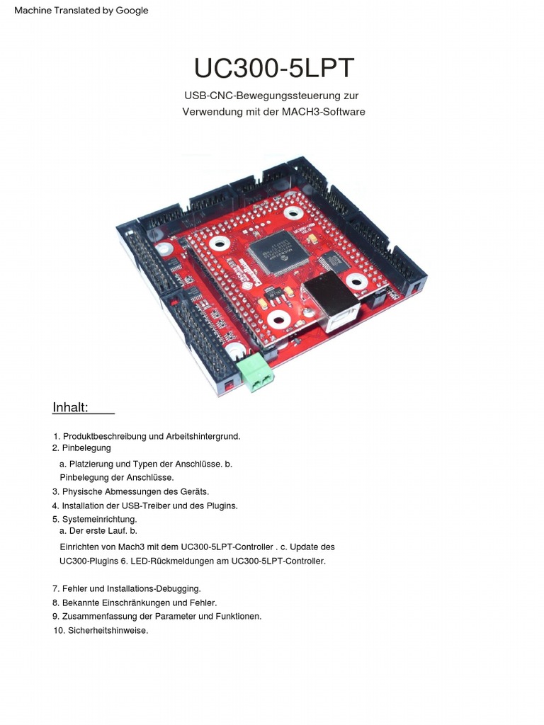 UC300 Users Guide Mach3 | PDF