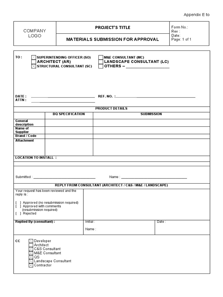 Material Submission Approval Form | PDF | Technology & Engineering