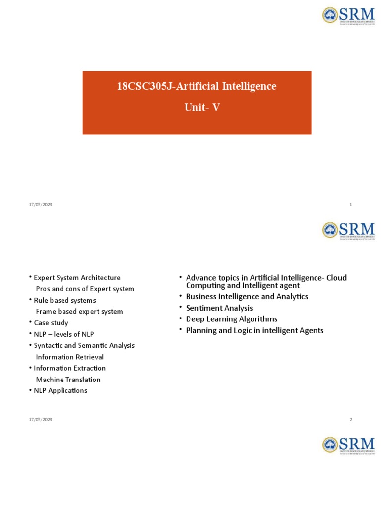 Unit 5 | PDF | Artificial Intelligence | Intelligence (AI) & Semantics