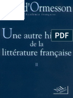 Jean d'Ormesson Une Autre Histoire de La Littérature Française