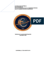 Teoria del Plan de  Investigación  II Fase