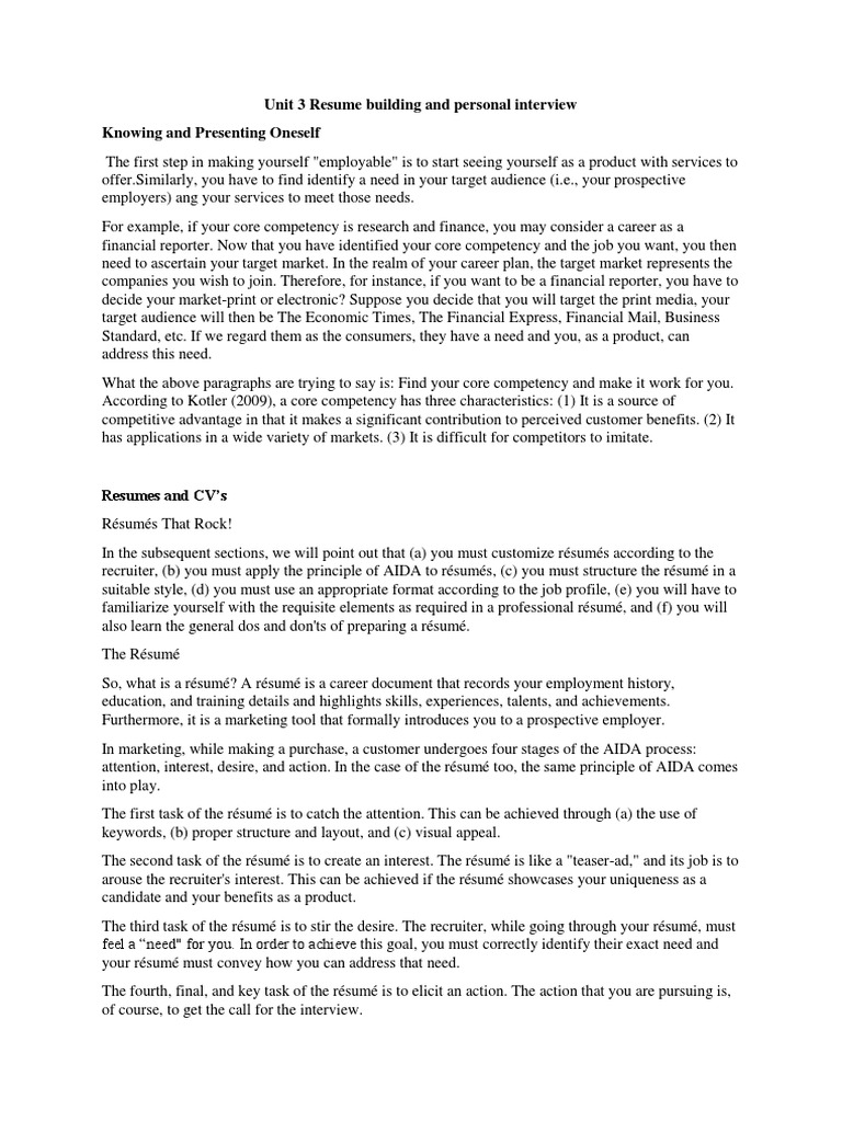 Unit 3 CIA Resume and Interview - 1702873553