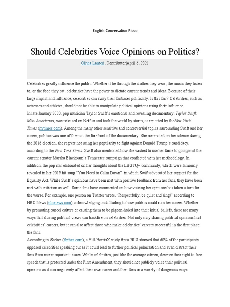 Celebrities Text | PDF