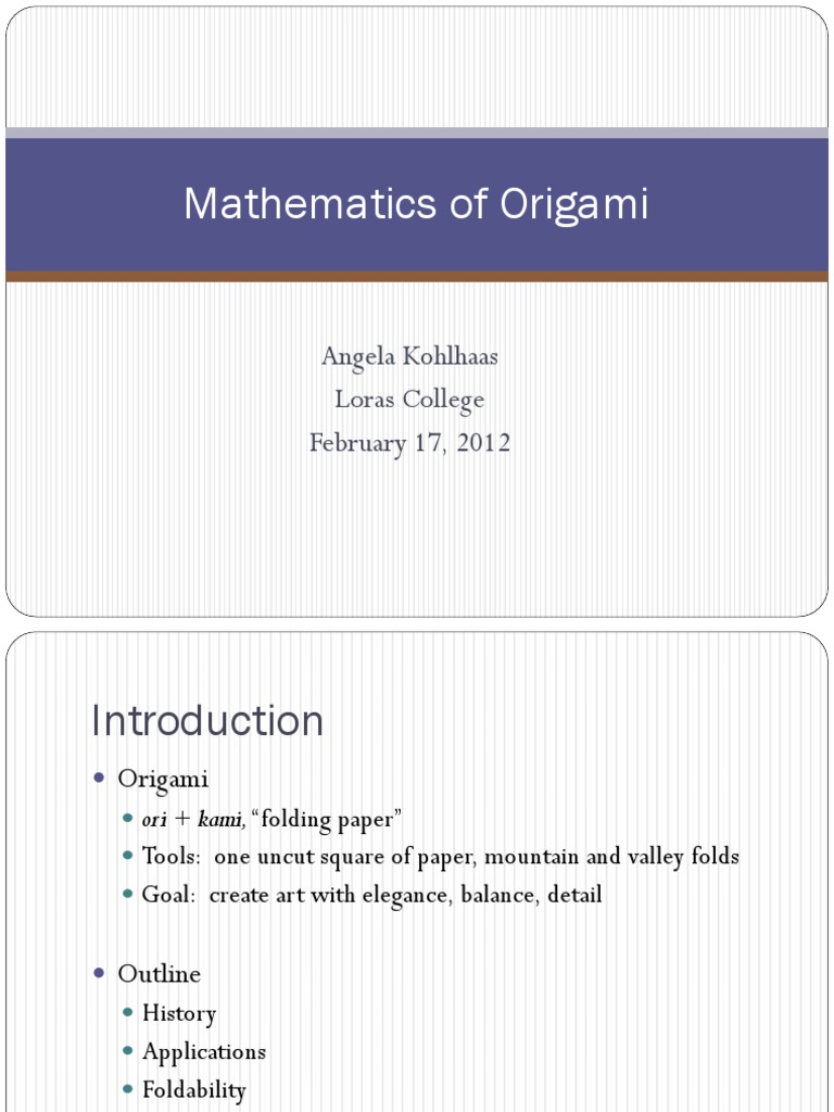 Mathematics of Origami Techniques | PDF | Origami | Mathematics