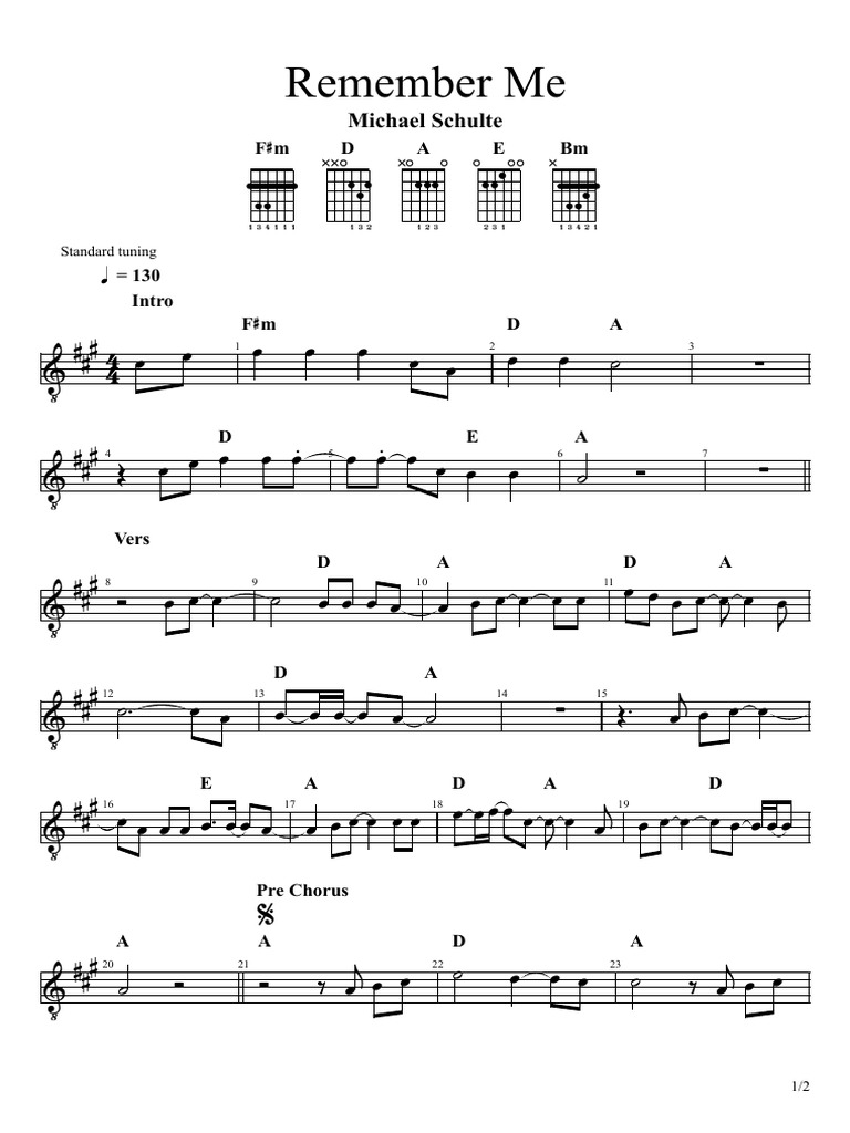 Remember Me Michael Schulte | PDF