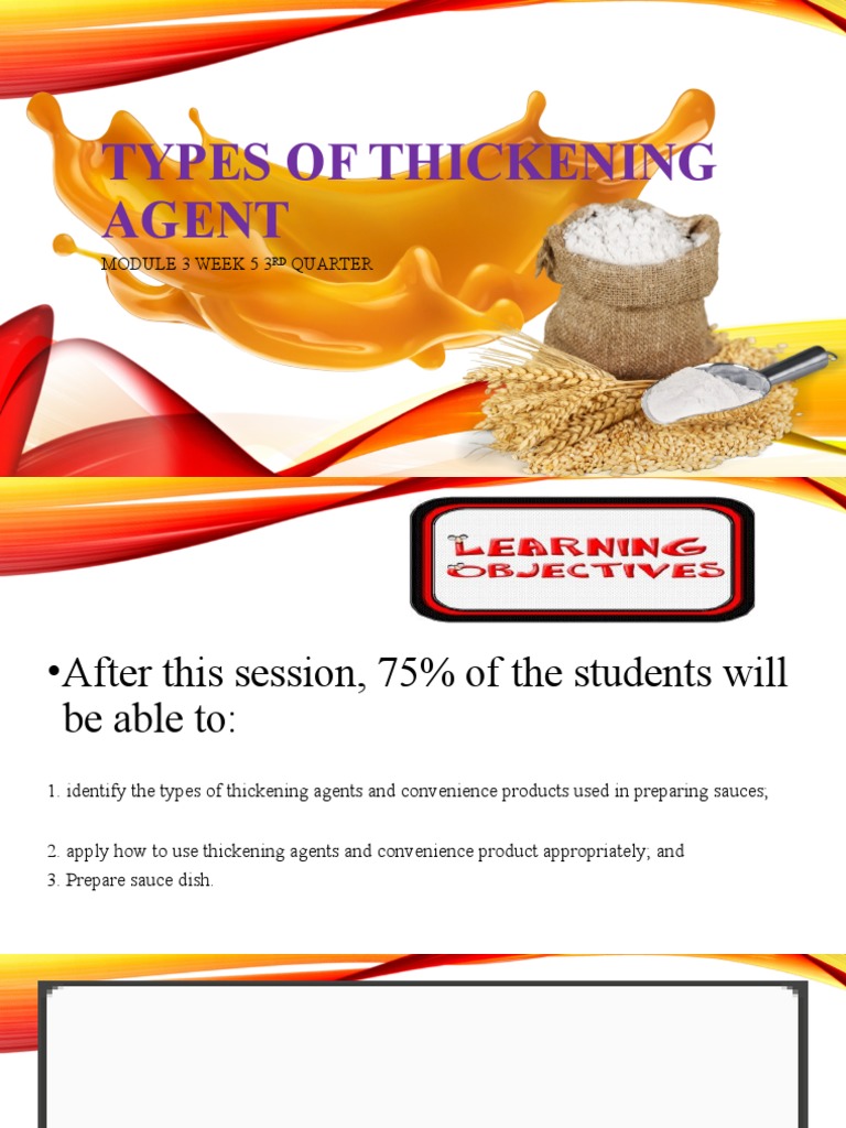 Types of Thickening Agent PPT Week 5 PDF Sauce Corn Starch