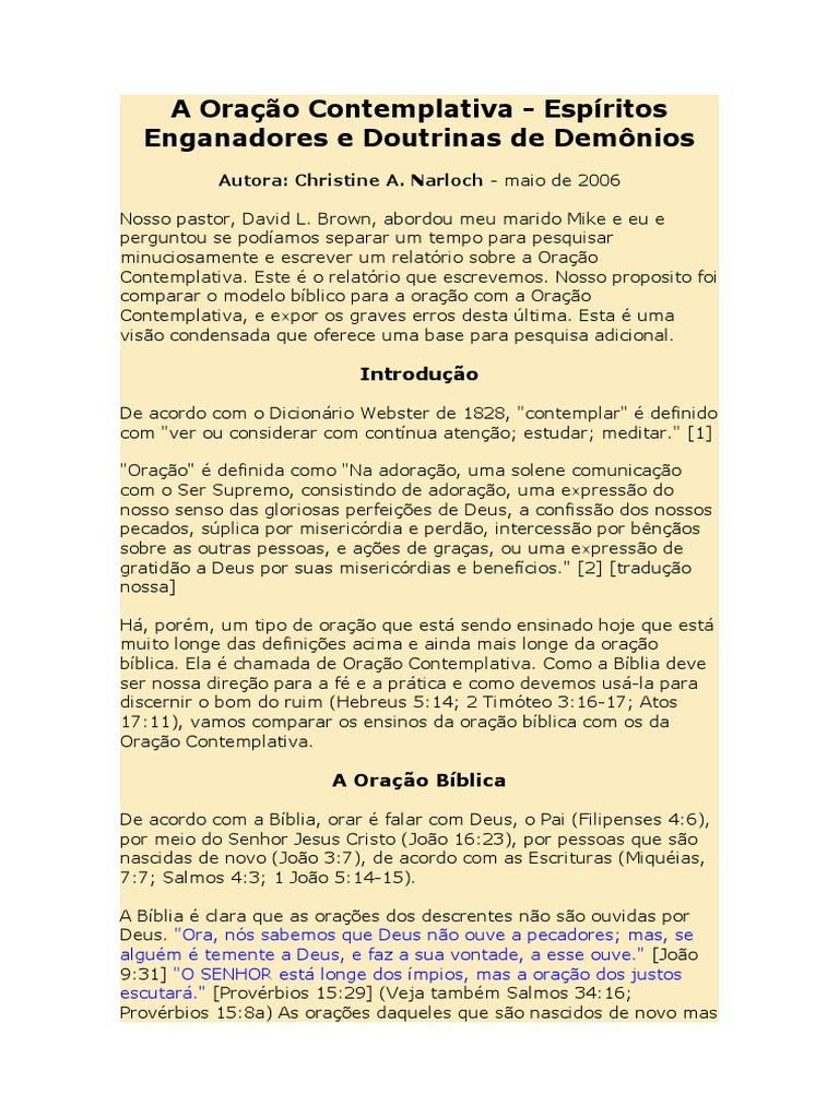 A Oração Contemplativa | PDF