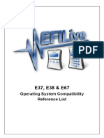 E37, E38 & E67. Operating System Compatibility Reference List