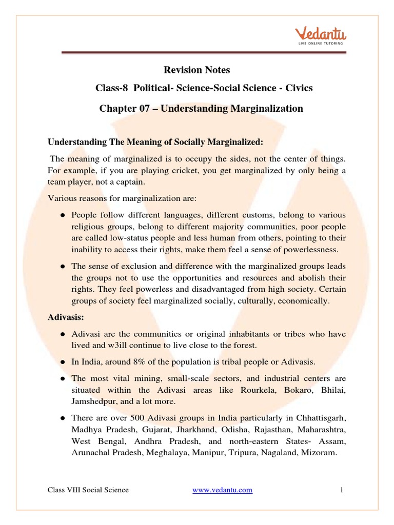 Understanding Marginalization in Class 8 | PDF | Social Exclusion