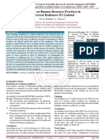 A Study On Human Resource Practices in Universal Radiators P Limited