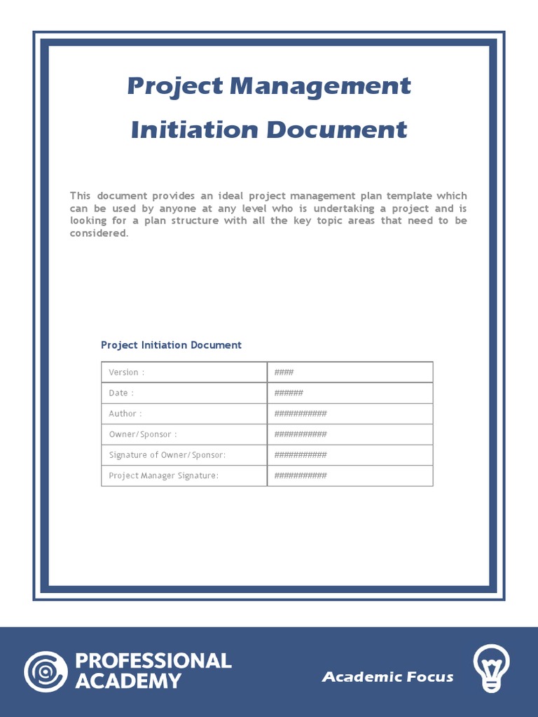 PA Project Management Plan Template PDF Project Management Cost