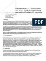 Retención de La Cuota Alimentaria y La Inobservancia de Hablar Claro (Clare Loqui) - Injustificada Pretensión de Extender La Responsabilidad Solidaria Del Empleador