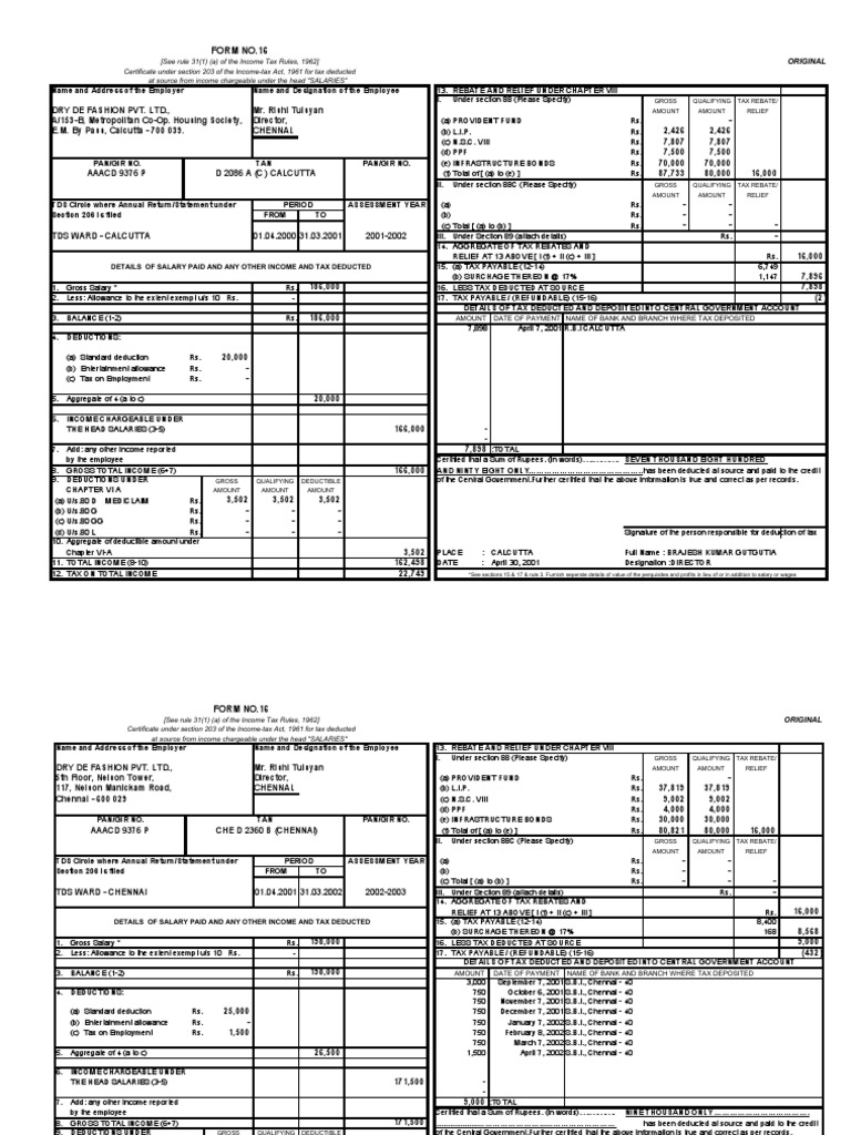 Form16 RT | PDF