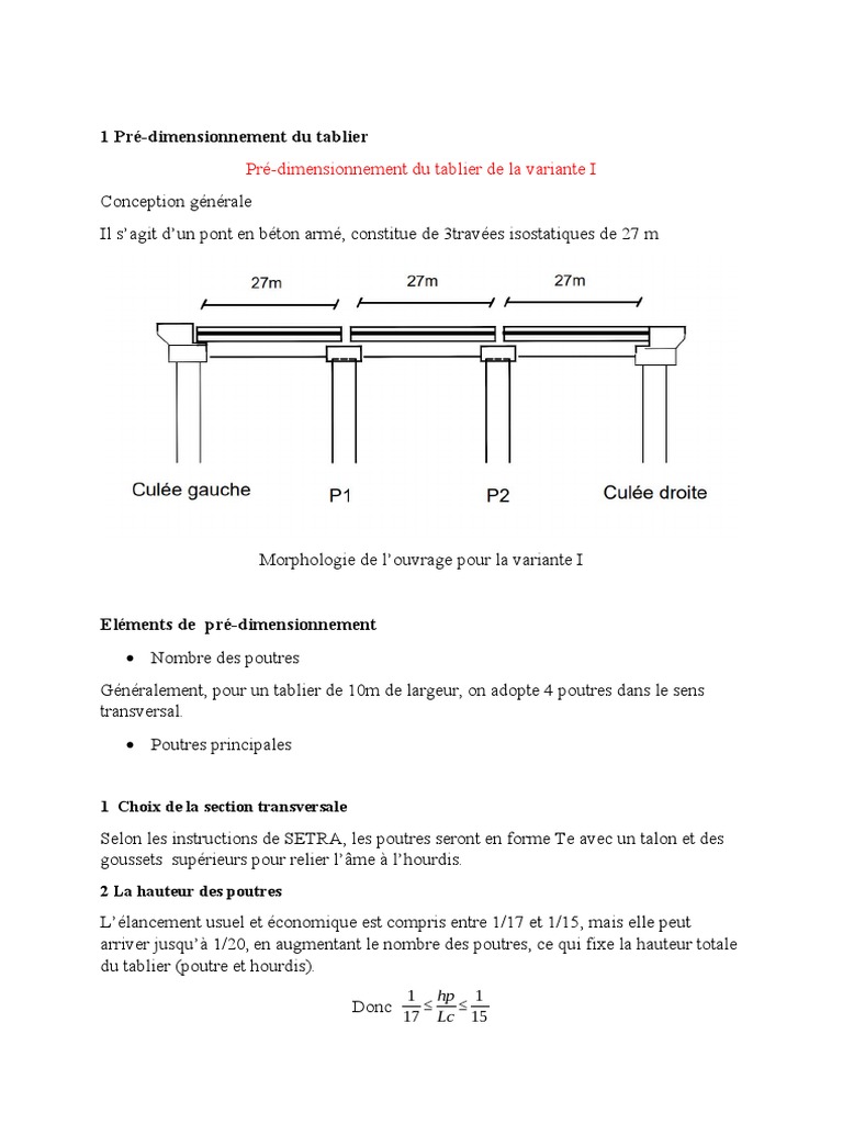 Pré-dimensionnement des poutres en béton armé | PDF | Béton armé | Pont