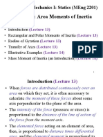 Lecture 13, 14 - Chapter 6 Area Moments of Inertia