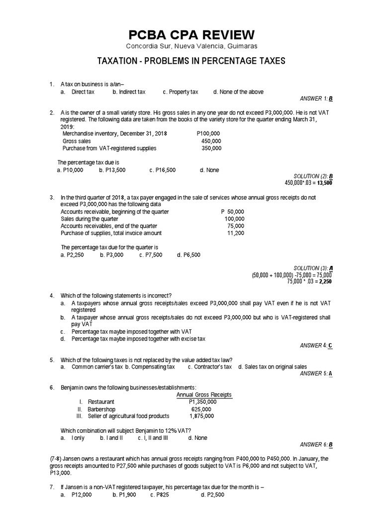 Taxation Problems for Small Businesses | PDF | Value Added Tax | Taxes