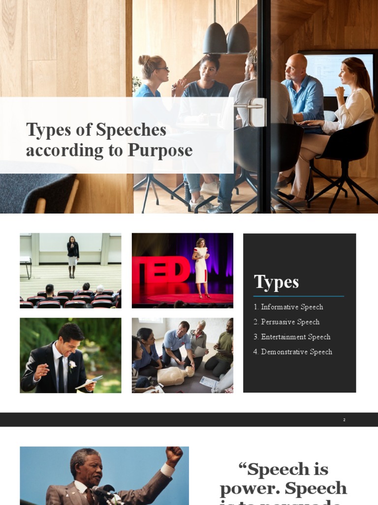 Types of Speeches According To Purpose | PDF | Human Communication ...