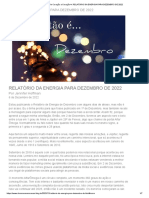 De Coração A Coração - RELATÓRIO DA ENERGIA PARA DEZEMBRO DE 2022