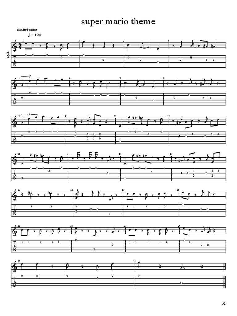 Super Mario Theme Pdf Nintendo Franchises Nintendo Games