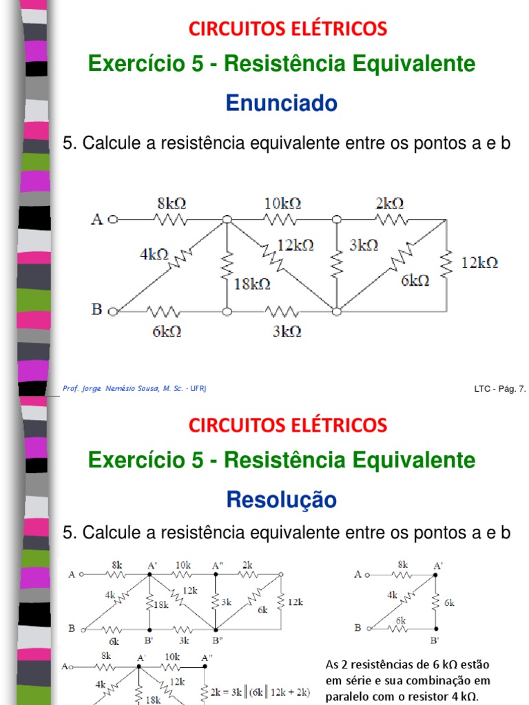 Exercícios de Circuitos Elétricos | PDF | Rede elétrica | Resistência ...
