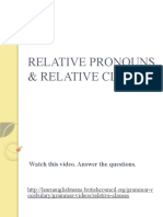 Relative Pronouns & Relative Clauses