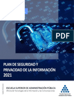 Plan de Seguridad y Privacidad de La Información 2021 V1 27 05 2021