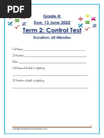 Grade 4 Term 3 Maths Revision Paper | PDF | Area | Elementary Geometry