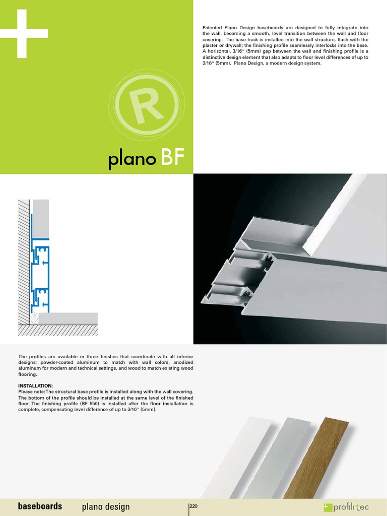 Plano Design Baseboard Profiles | PDF | Crafts | Industrial Processes