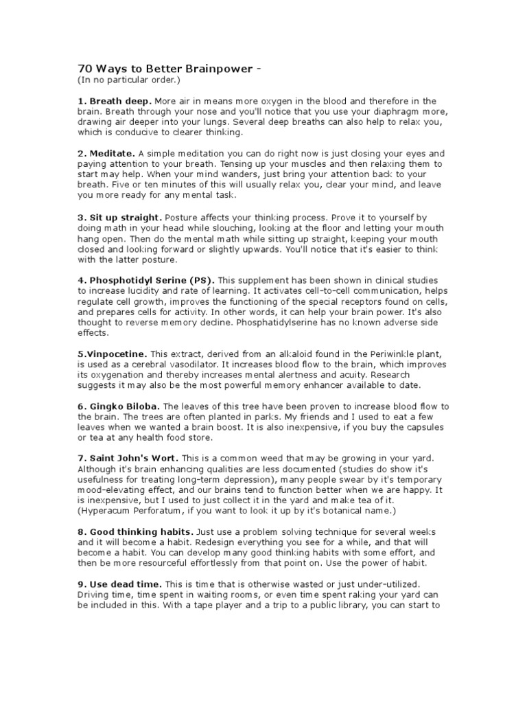 Better Brain Power | PDF | Fat | Breathing