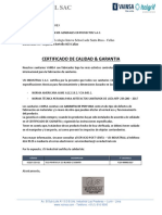 Certificado Vainsa Sanitarios - COIMPLE SERVICIOS GENERALES EN PROYECT (CA)